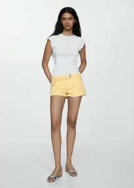 Short Yellow Amarillo Talla 36 Mujer Mango