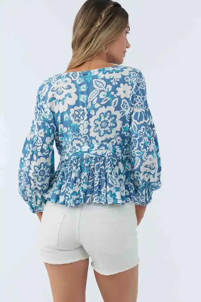Blusa Manga Larga Mary Cristina Floral Mujer