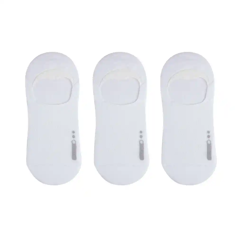 Medias Deportivas Tipo Baletas Masculino Yaku Masc X3 Punto Blanco Talla 10-12