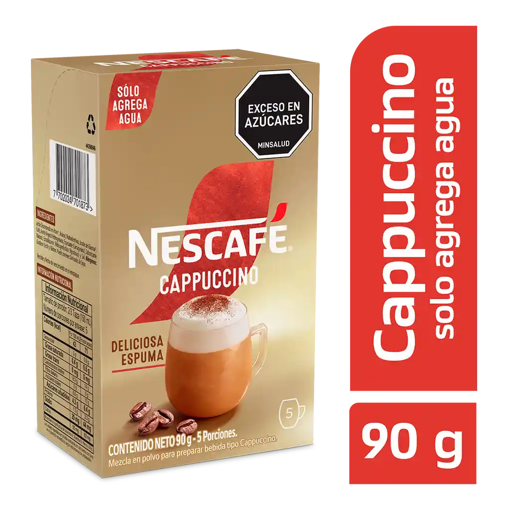 Café instantáneo NESCAFÉ Cappuccino x 5 sobres