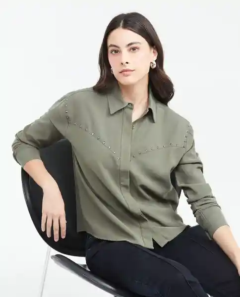 Camisa Military Femenino Verde Olivino Oscuro Talla M Chevignon