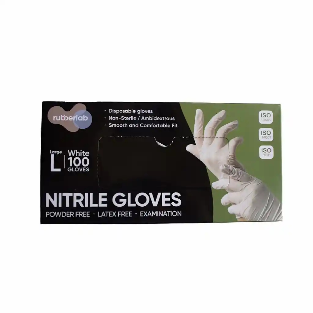 Inverfarma Guantes de Nitrilo Blanco Talla L