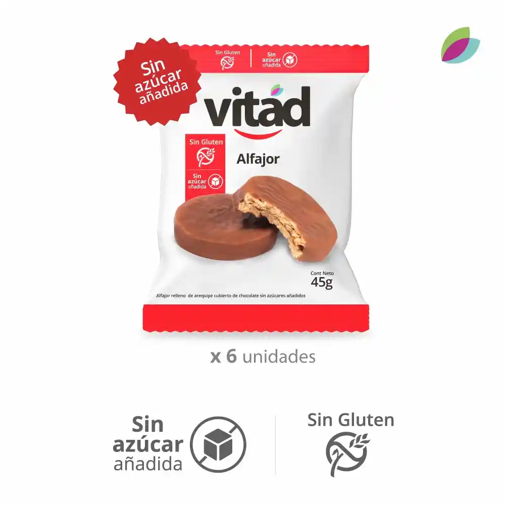 Vitad Alfajor de Chocolate sin Azúcar
