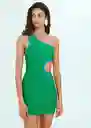 Vestido Abalone Verde Talla M Mujer Mango