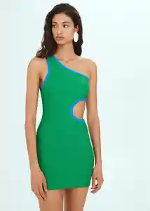 Vestido Abalone Verde Talla M Mujer Mango