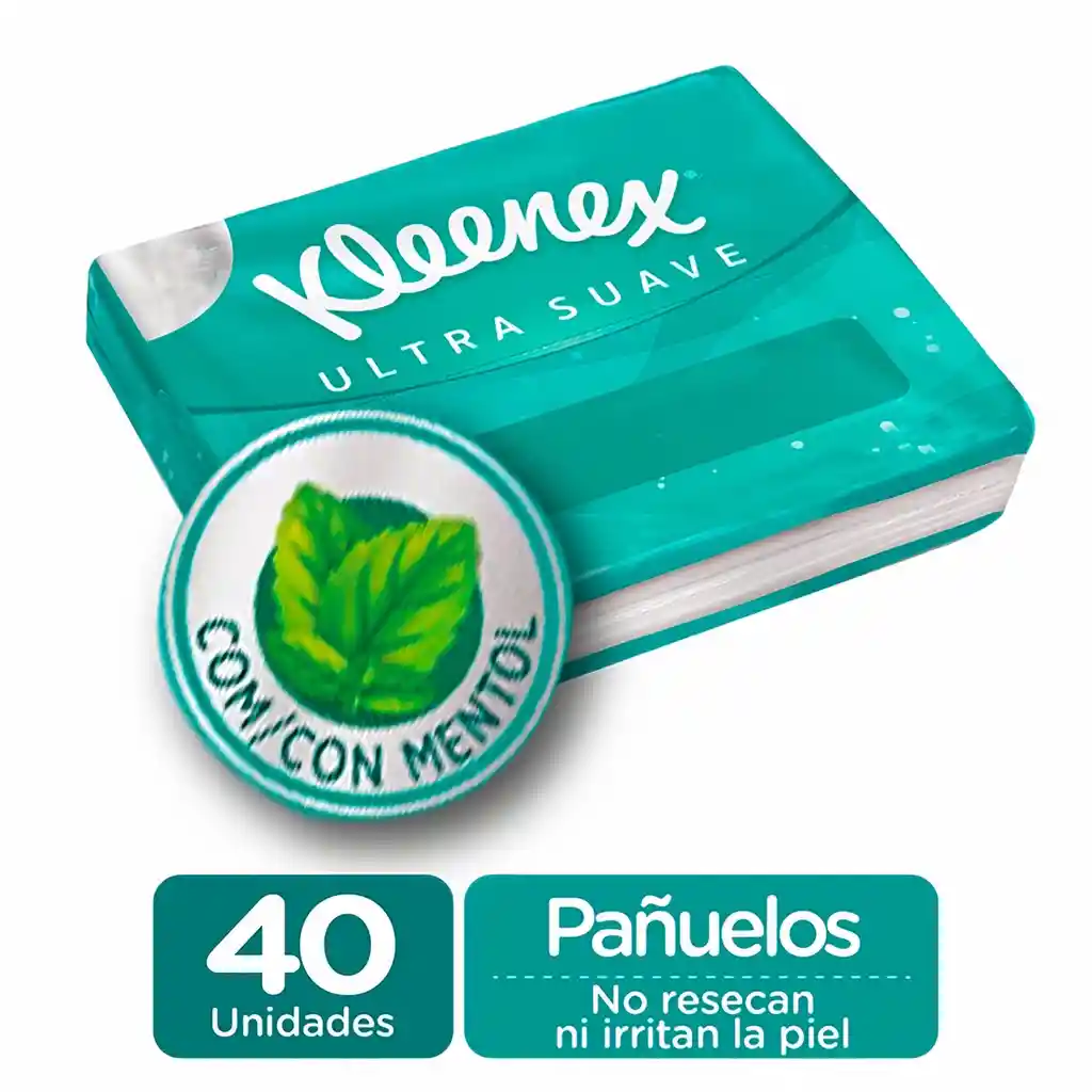 Kleenex Pañuelos Faciales Antigripal Mentol