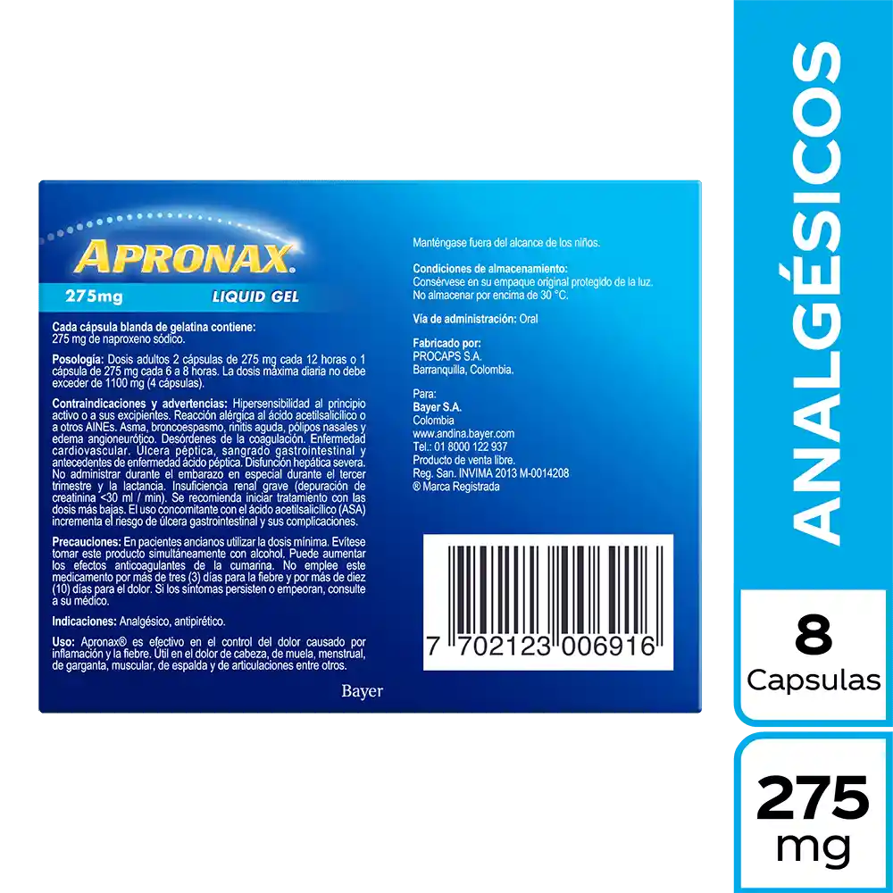 Apronax Liquid Gels (275 mg)
