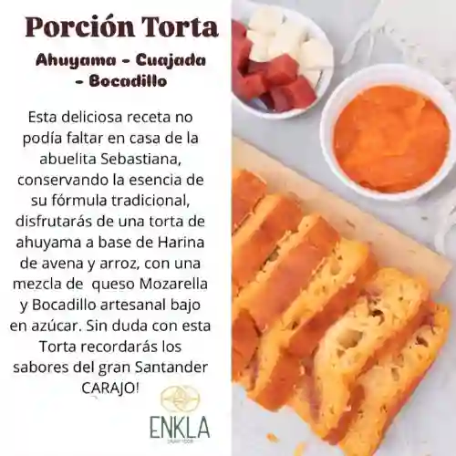 Porción Torta Ahuyama-cuajada-bocadillo