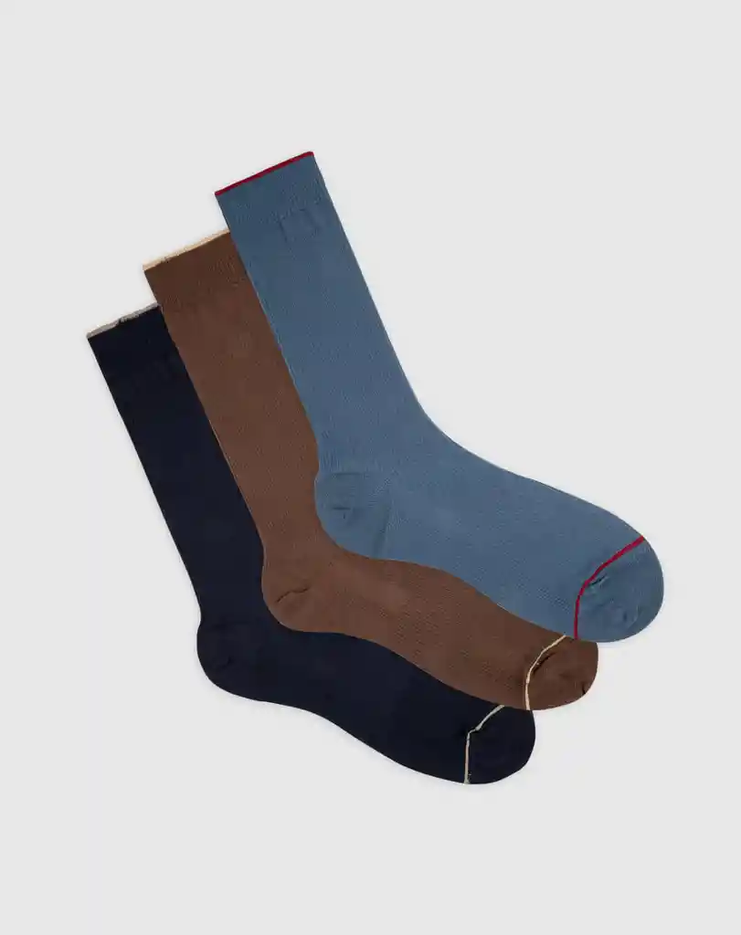 Medias Casuales Largo Masculino Puño Sin Elastico X3 Punto Blanco Talla 10-12