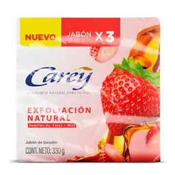 Carey Jabón en Barra Exfoliación Natural Semillas de Fresa y Miel
