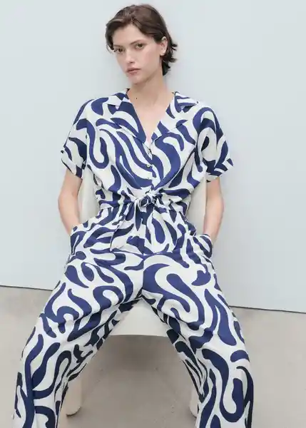 Pantalón Life Offwhite Talla S Mujer Mango