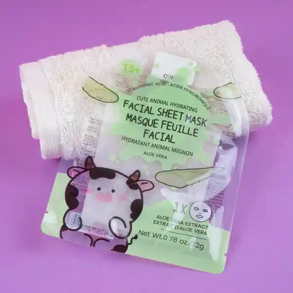 Mascarilla Facial Hidratante Cute Animal Aloe Vera Miniso