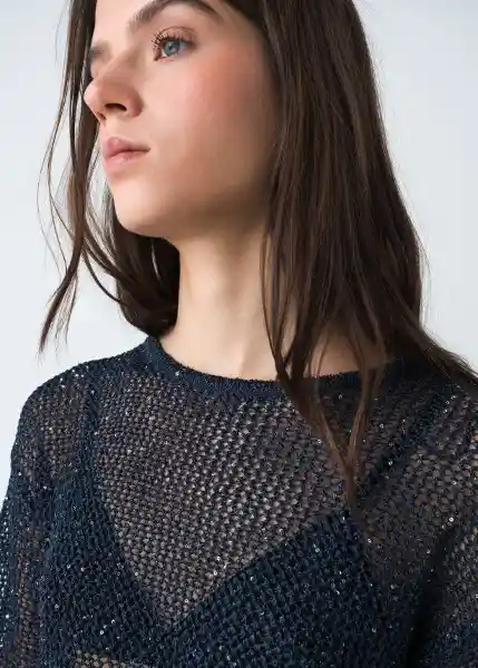 Suéter Tejido Mujer Azul Pacifico Ultraoscuro M 483G090 Naf Naf