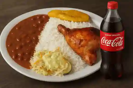 Almuerzo con Pollo Asado + Coca-Cola 400 ml