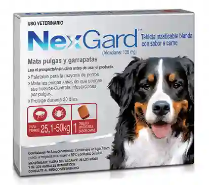 Nexgard Antipulgas para Perro Tableta Masticable Sabor Carne >25.1 a 50 Kg 