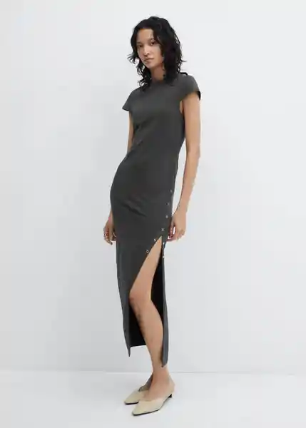 Vestido Chia Antracita Talla L Mujer Mango