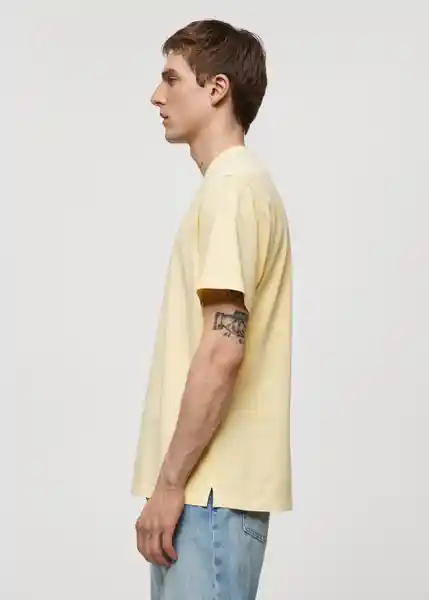 Camiseta Sugar Amarillo Pastel Talla M Hombre Mango