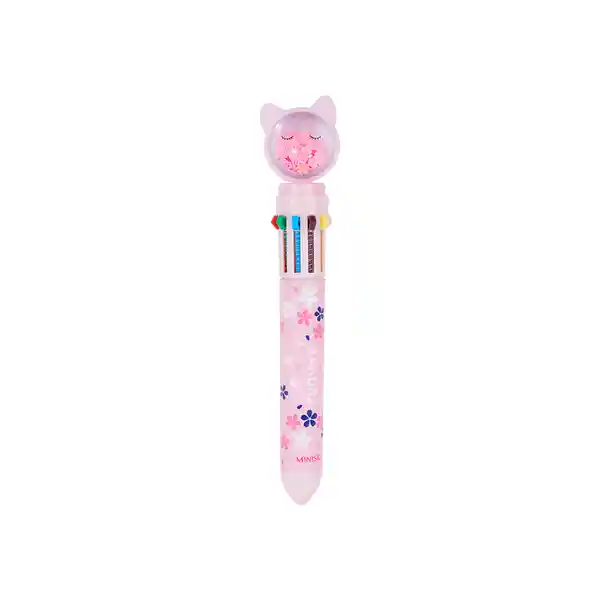 Esfero Retráctil Sakura Cat 10 Colores Miniso