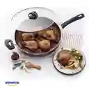 Sartén Universal Opalo Con Mango Tapa De Vidrio Antiadherente De Aluminio 30 Cm