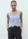 Top Garden Celeste Talla S Mujer Mango