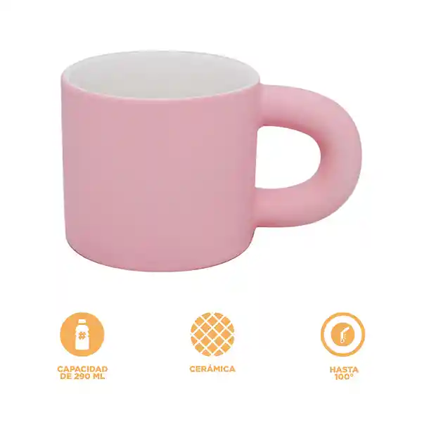 Taza de en Cerámica Con Asa Serie Miniso Rosa Miniso