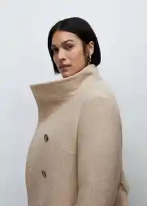 Abrigo Sirenita Camel Talla 28 Mujer Mango