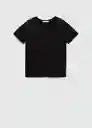 Camiseta Vispi Negro Talla L Mujer Mango