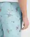 Short Bird Print Swimwear Azul Piedra Medio Talla S Chevignon