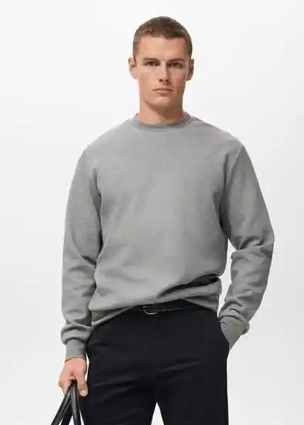 Buzo Sudadera Nola Gris Medio Vigore Talla M Hombre Mango