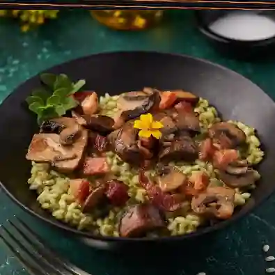 Risotto funghi e pancetta