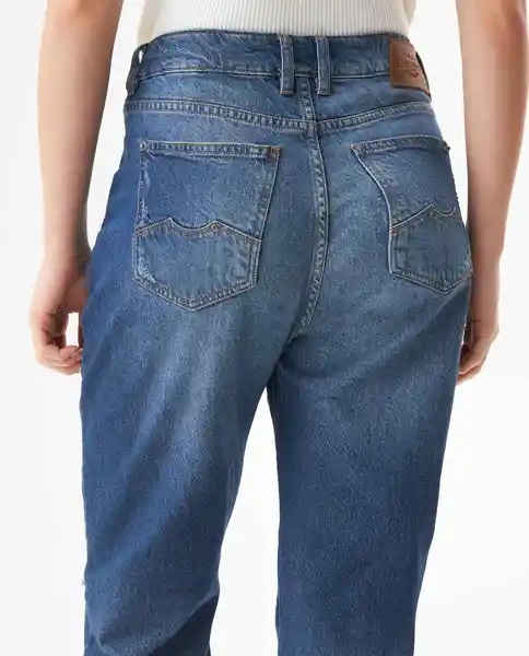 Jean Medium Rise Boyfit Azul Clásico Oscuro Talla 10 Chevignon