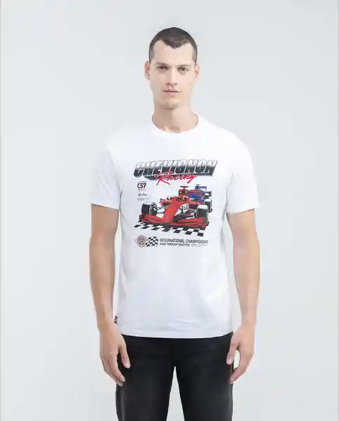 Camiseta Racecar Masculino Blanco 0 Claro XXL Chevignon