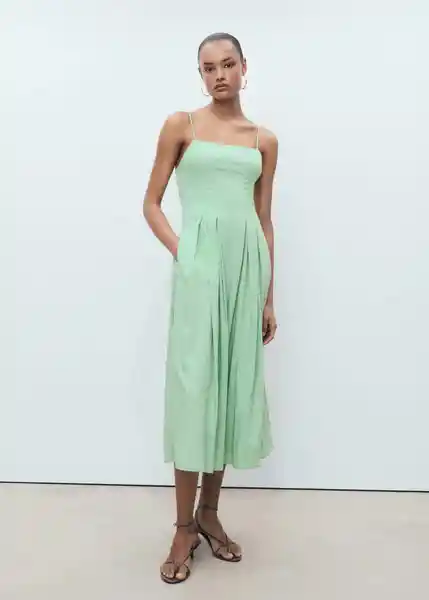 Vestido Minty Menta Talla S Mujer Mango