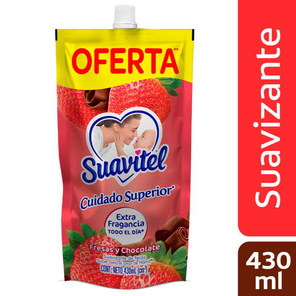 Suavitel Suavizante Cuidado Superior Fresas y Chocolate 430 ml