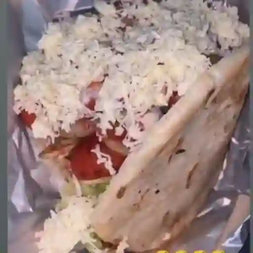 Arepa de chorizo y butifarra