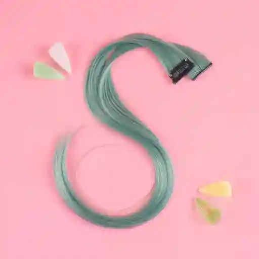 Set Extensiones de Cabello Coloridas Verde Miniso