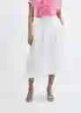 Falda Polo-a Blanco Talla L Mujer Mango