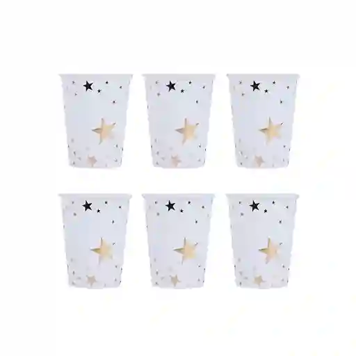 Set Vaso de Papel Oro Miniso