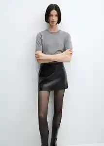 Falda Croco Negro Talla M Mujer Mango