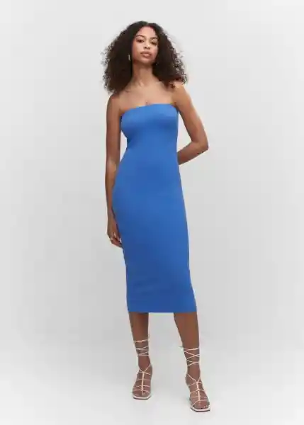 Vestido Cruyi Azul Talla S Mujer Mango