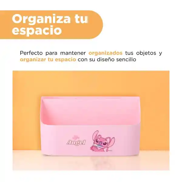 Organizador Plástico 5 Rejillas Serie Disney Stitch Ángel Miniso