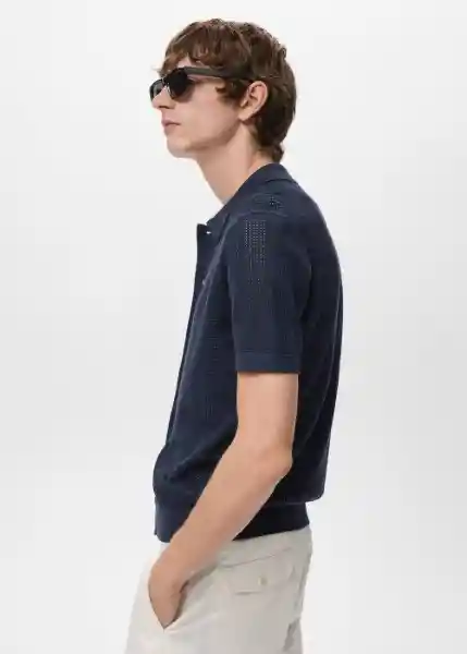 Camisa Azafran-H Navy Talla M Hombre Mango