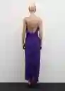 Vestido Sur Morado Talla XL Mujer Mango