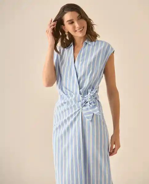 Vestido Azul Medio Talla L 693G000 Esprit
