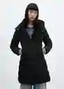 Abrigo Anorak Bego Negro Talla 24 Mujer Mango