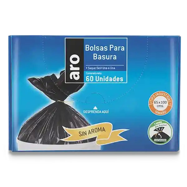 Aro Bolsa de Basura Industrial Negra 65 x 100