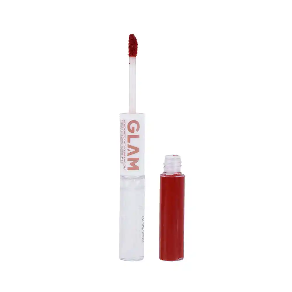 Labial Líquido de Doble Punta Brillo Glam Maple Red 02 Miniso