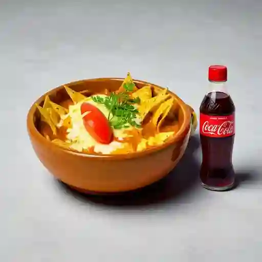 Combo Chilaquiles Rojos c/ Pollo +Cocacola Orig 400ml