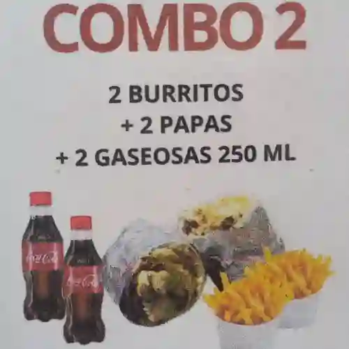 Combo (2 Burros + Papa + Gaseosas 250ml)