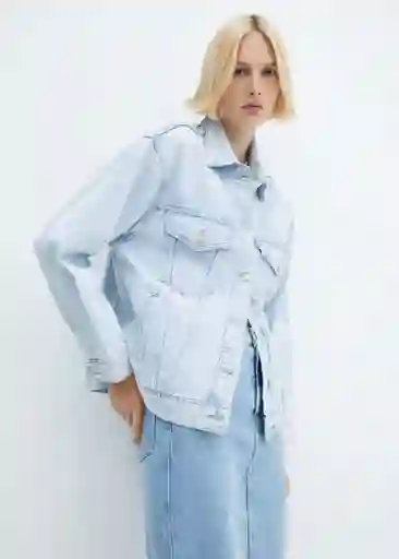 Chaqueta Alaia Tejano Claro Talla L Mujer Mango